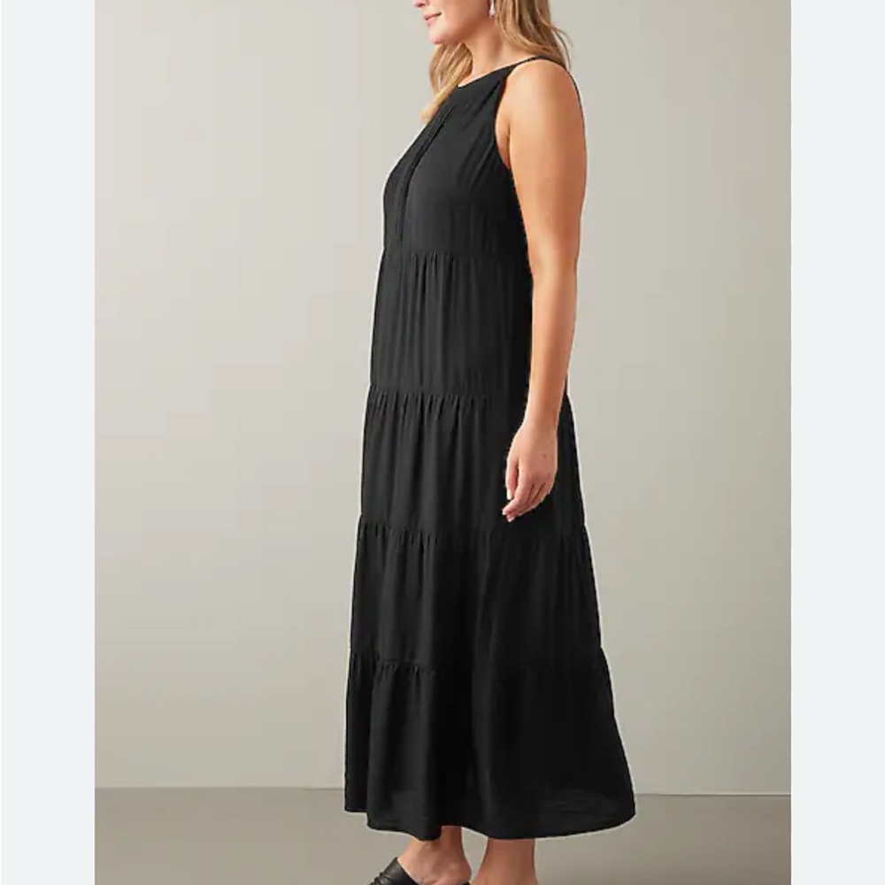 J. Jill Black Sleeveless tiered Maxi Dress. 2x NWT